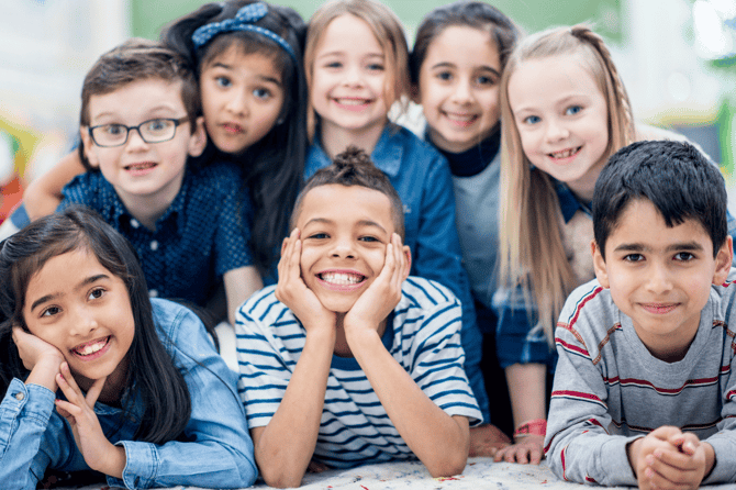 A group of students smiling