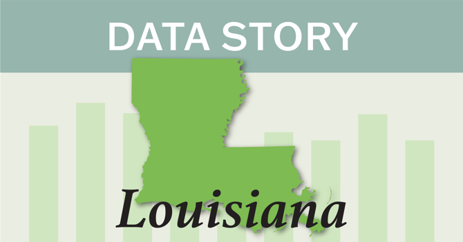 Outline of the state of Louisiana.