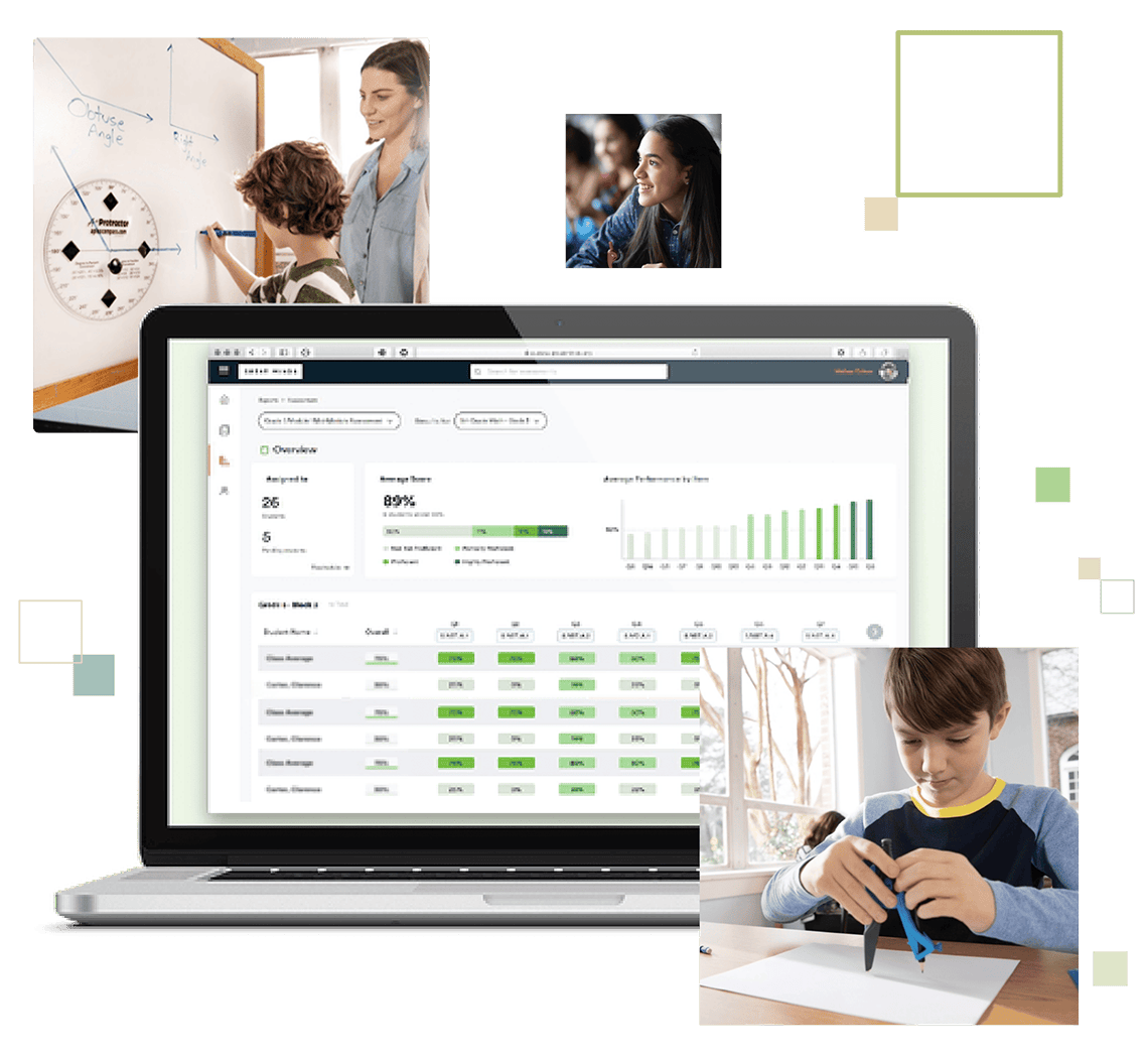 Laptop with Assessment Dashboard and Collage
