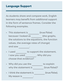 Language support one page sheet.